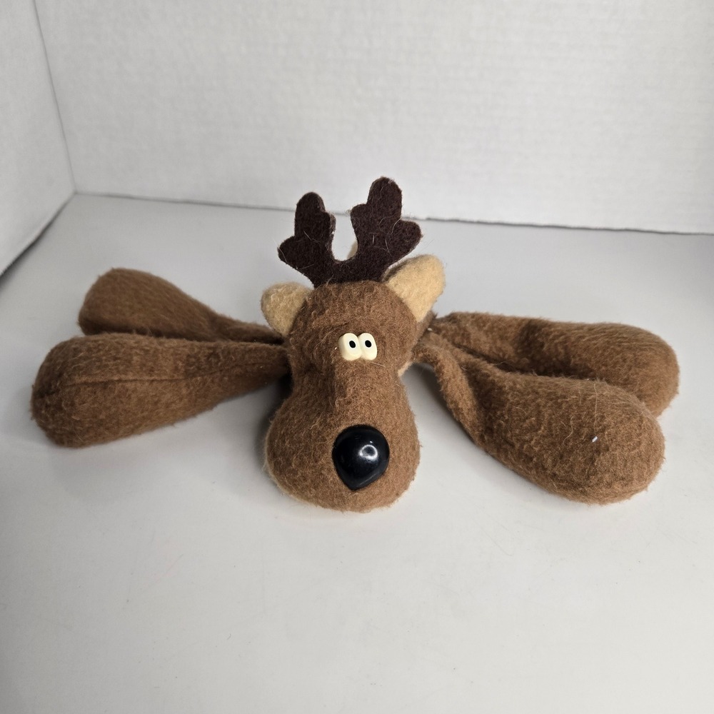 Vintage Hallmark Rodney Reindeer Christmas Plush Stuffed Animal 80s 10"
